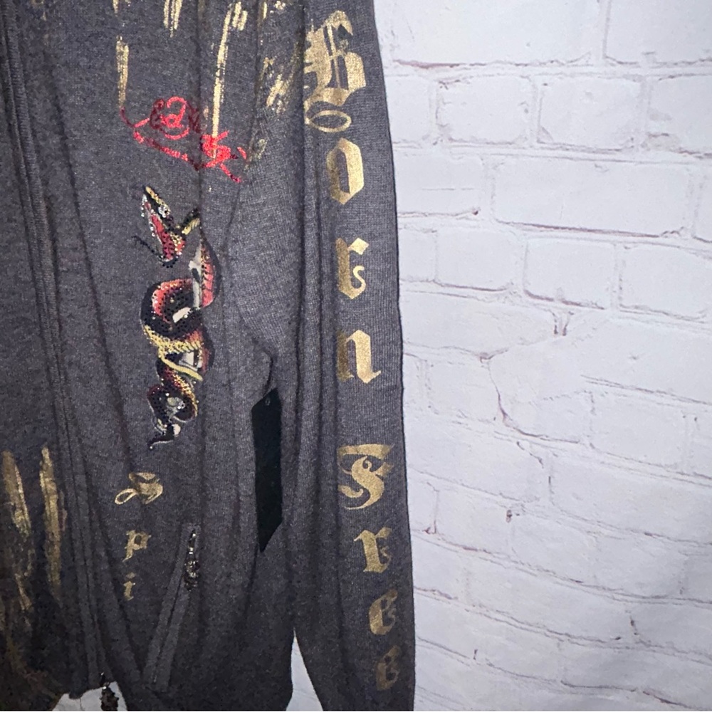 Ed Hardy by Christian Audigier Dragon Print cardigan sweater SZ XXL‎ NWT - Picture 6 of 11